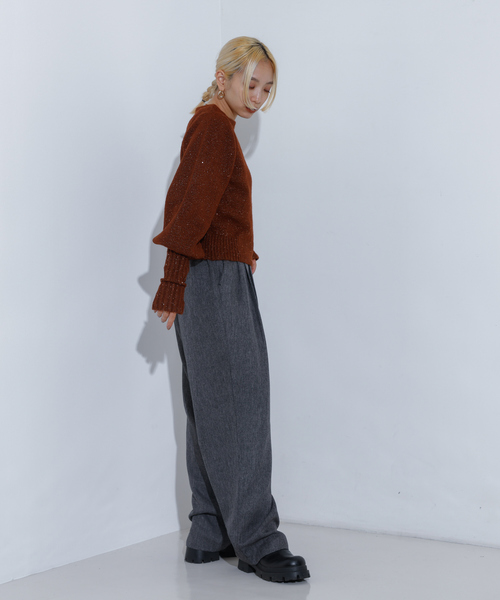 NOMINE（ノミネ）の「【セットアップ着用可】シャーク タックワイドパンツ（スラックス・レディース・オレンジ系その他/グレー・S/M）」の16枚目の写真