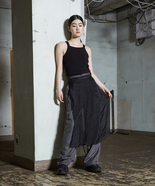 NOMINE（ノミネ）の「【セットアップ着用可】シャーク タックワイドパンツ（スラックス・レディース・オレンジ系その他/グレー・S/M）」の22枚目の写真