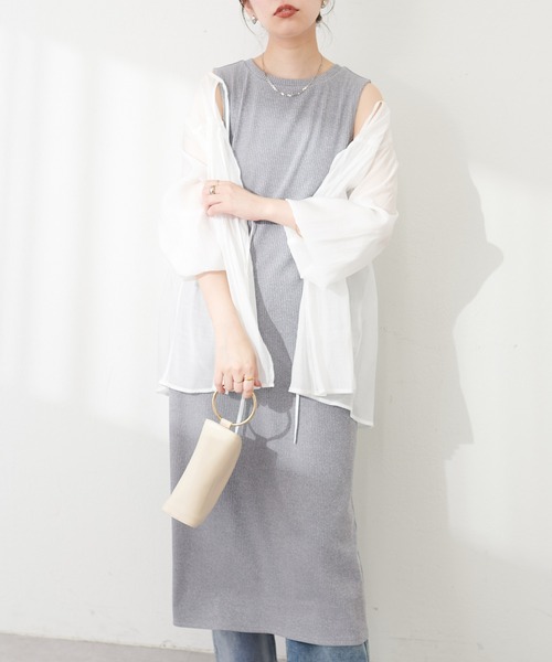 natural couture（ナチュラルクチュール）の「【WEB限定】シアーキャミワンピース&テレコリブワンピースセット（ワンピース・レディース・ブラウン/スミクロ/アイボリー/グレー・FREE）」の14枚目の写真