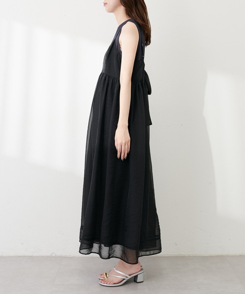 natural couture（ナチュラルクチュール）の「【WEB限定】シアーキャミワンピース&テレコリブワンピースセット（ワンピース・レディース・ブラウン/スミクロ/アイボリー/グレー・FREE）」の6枚目の写真