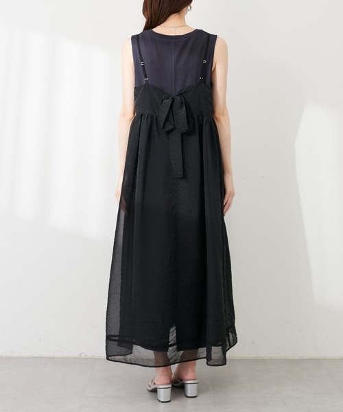 natural couture（ナチュラルクチュール）の「【WEB限定】シアーキャミワンピース&テレコリブワンピースセット（ワンピース・レディース・ブラウン/スミクロ/アイボリー/グレー・FREE）」の5枚目の写真