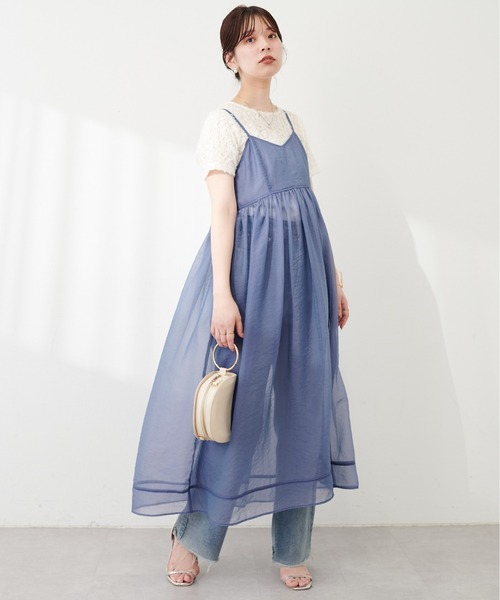 natural couture（ナチュラルクチュール）の「【WEB限定】シアーキャミワンピース&テレコリブワンピースセット（ワンピース・レディース・ブラウン/スミクロ/アイボリー/グレー・FREE）」の17枚目の写真