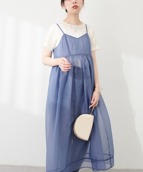 natural couture（ナチュラルクチュール）の「【WEB限定】シアーキャミワンピース&テレコリブワンピースセット（ワンピース・レディース・ブラウン/スミクロ/アイボリー/グレー・FREE）」の16枚目の写真