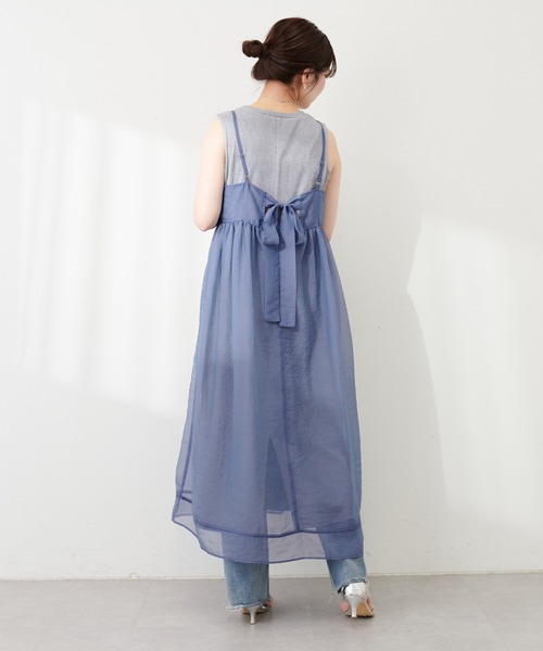 natural couture（ナチュラルクチュール）の「【WEB限定】シアーキャミワンピース&テレコリブワンピースセット（ワンピース・レディース・ブラウン/スミクロ/アイボリー/グレー・FREE）」の21枚目の写真