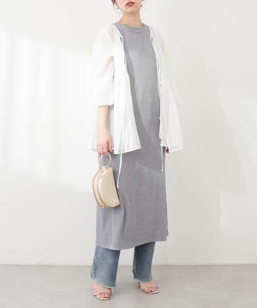 natural couture（ナチュラルクチュール）の「【WEB限定】シアーキャミワンピース&テレコリブワンピースセット（ワンピース・レディース・ブラウン/スミクロ/アイボリー/グレー・FREE）」の15枚目の写真