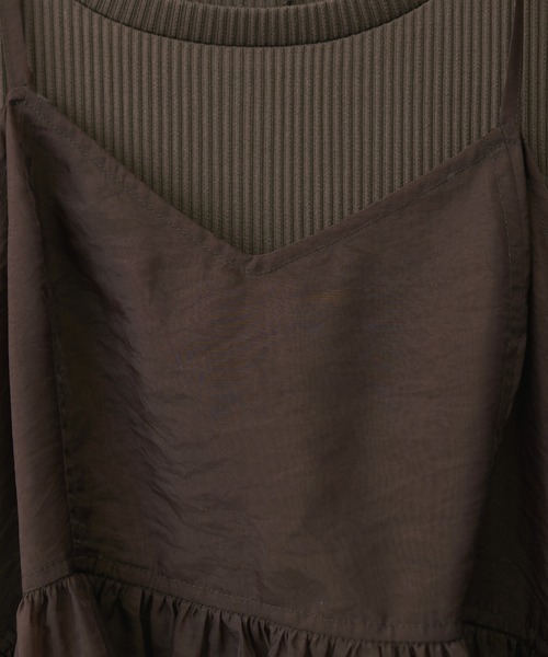 natural couture（ナチュラルクチュール）の「【WEB限定】シアーキャミワンピース&テレコリブワンピースセット（ワンピース・レディース・ブラウン/スミクロ/アイボリー/グレー・FREE）」の8枚目の写真