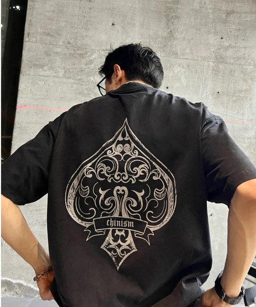 DIAVEL（ディアベル）の「【ユニセックス】エースフラッグプリントTシャツ（Tシャツ/カットソー・レディース・ホワイト/ブラック・M）」の2枚目の写真