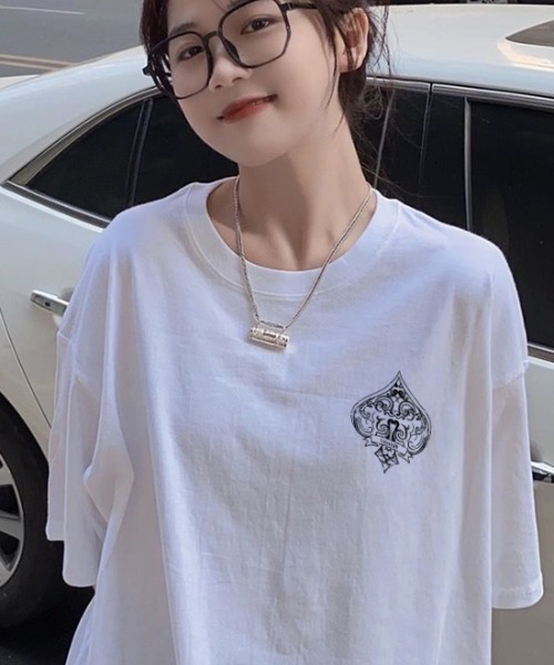 DIAVEL（ディアベル）の「【ユニセックス】エースフラッグプリントTシャツ（Tシャツ/カットソー・レディース・ホワイト/ブラック・M）」の3枚目の写真