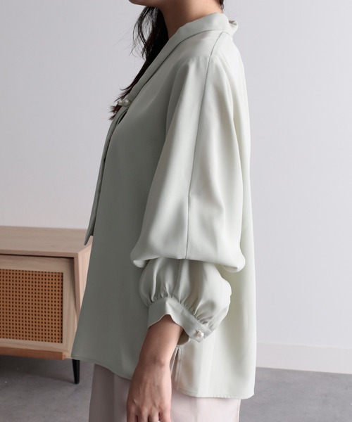 RANAN（ラナン）の「２ＷＡＹ袖ボウタイブラウス（シャツ/ブラウス・レディース・ベージュ/ミント/ブラック/オフホワイト・L/M/LL）」の22枚目の写真
