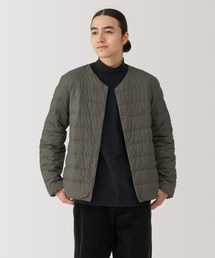 紳士　軽量ダウンノーカラージャケット（帯電防止裏地）