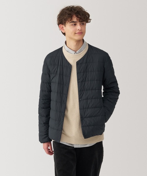 無印良品（ムジルシリョウヒン）の「紳士　軽量ダウンノーカラージャケット（帯電防止裏地）（ダウンジャケット/コート・メンズ・ブラック/ダークブラウン系/ダークグレー/ブルー系・S/L/XL/M）」の2枚目の写真