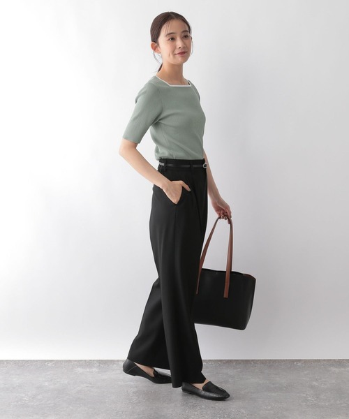 GLOBAL WORK(グローバルワーク)の「ウツクシルエットワイドパンツ/114978(その他パンツ・レディース・モカ/ブラック/グレー系5/ライトベージュ/ネイビー系5/グレー/チャコールグレー・X-SMALL/SMALL/MEDIUM/LARGE)」の9枚目の写真