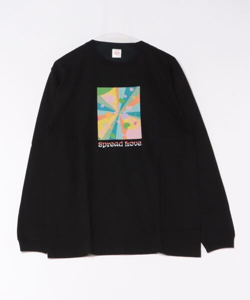 B.I.D.(ビーアイディー)の「《Spread Love》オリジナルプリント L/S T(Tシャツ/カットソー・レディース・ブラック/ホワイト・LARGE/MEDIUM)」の1枚目の写真