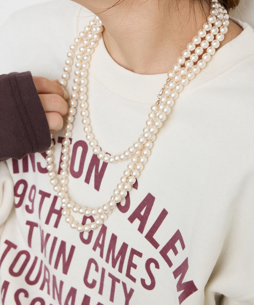 SLOBE IENA（スローブイエナ）の「SLOBE ロングパールネックレス（ネックレス・レディース・ホワイト・FREE）」の5枚目の写真