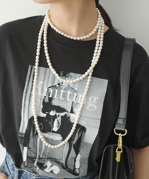 SLOBE IENA（スローブイエナ）の「SLOBE ロングパールネックレス（ネックレス・レディース・ホワイト・FREE）」の10枚目の写真