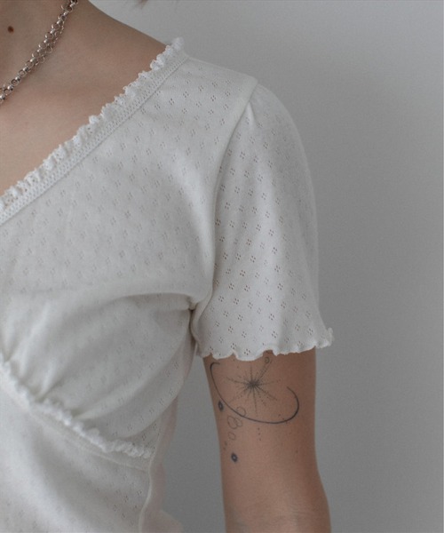 SUWDEE(スーディー)の「H/S mellow frill tee(Tシャツ/カットソー・レディース・ホワイト・FREE)」の7枚目の写真