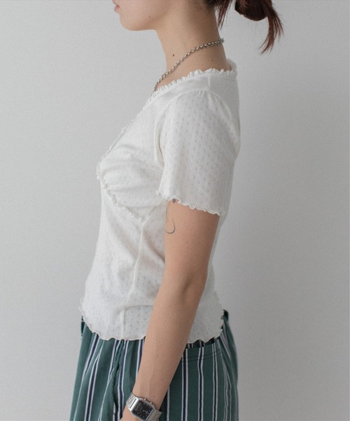 SUWDEE(スーディー)の「H/S mellow frill tee(Tシャツ/カットソー・レディース・ホワイト・FREE)」の2枚目の写真