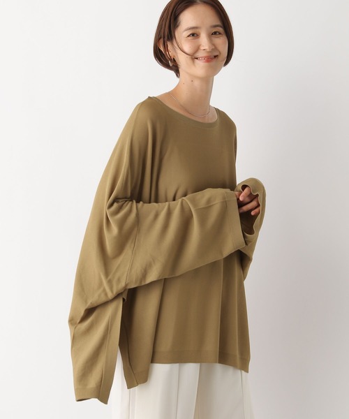 LEPSIM(レプシィム)の「14ゲージポンチョ長袖プルオーバー 133288(ニット/セーター・レディース・ブラック/ブラウン・FREE)」の1枚目の写真