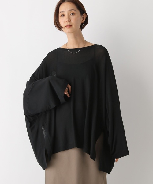 LEPSIM(レプシィム)の「14ゲージポンチョ長袖プルオーバー 133288(ニット/セーター・レディース・ブラック/ブラウン・FREE)」の3枚目の写真