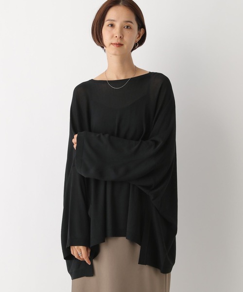 LEPSIM(レプシィム)の「14ゲージポンチョ長袖プルオーバー 133288(ニット/セーター・レディース・ブラック/ブラウン・FREE)」の4枚目の写真