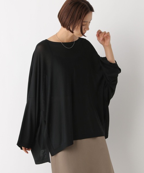 LEPSIM(レプシィム)の「14ゲージポンチョ長袖プルオーバー 133288(ニット/セーター・レディース・ブラック/ブラウン・FREE)」の5枚目の写真