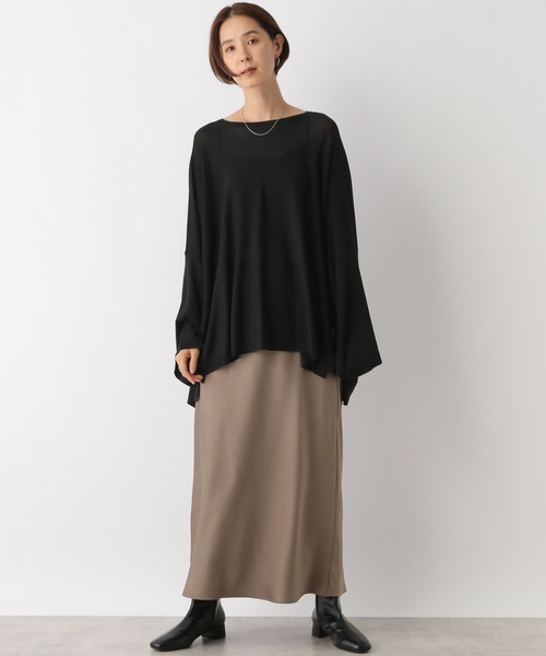 LEPSIM(レプシィム)の「14ゲージポンチョ長袖プルオーバー 133288(ニット/セーター・レディース・ブラック/ブラウン・FREE)」の6枚目の写真