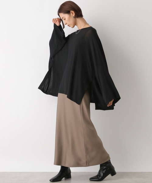 LEPSIM(レプシィム)の「14ゲージポンチョ長袖プルオーバー 133288(ニット/セーター・レディース・ブラック/ブラウン・FREE)」の8枚目の写真