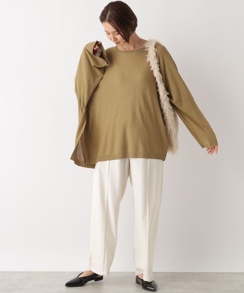 LEPSIM(レプシィム)の「14ゲージポンチョ長袖プルオーバー 133288(ニット/セーター・レディース・ブラック/ブラウン・FREE)」の12枚目の写真