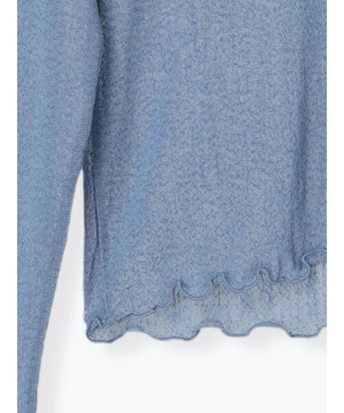 Te chichi TERRASSE（テチチテラス）の「シアータートルトップス（Tシャツ/カットソー・レディース・ブラック/オフホワイト/ブルー・F）」の21枚目の写真