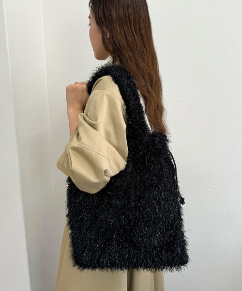 fredy emue（フレディエミュ）の「ラメモコモールドロスト トートバック（トートバッグ・レディース・ライトグレー/ブラック・FREE）」の6枚目の写真