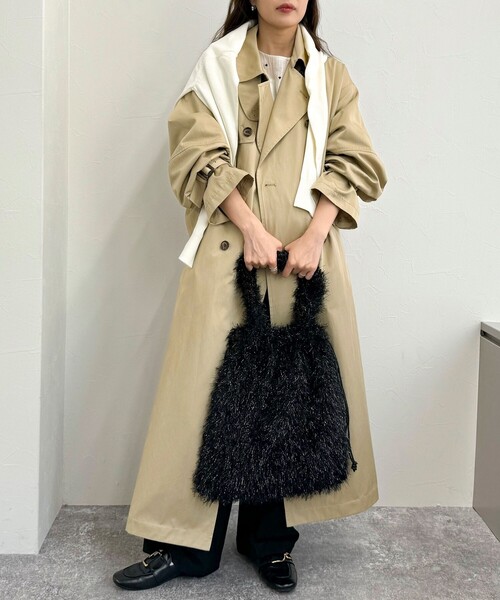 fredy emue（フレディエミュ）の「ラメモコモールドロスト トートバック（トートバッグ・レディース・ライトグレー/ブラック・FREE）」の8枚目の写真