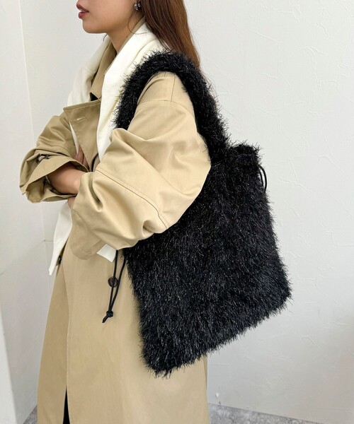 fredy emue（フレディエミュ）の「ラメモコモールドロスト トートバック（トートバッグ・レディース・ライトグレー/ブラック・FREE）」の10枚目の写真