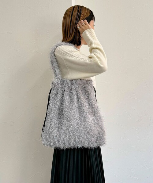 fredy emue（フレディエミュ）の「ラメモコモールドロスト トートバック（トートバッグ・レディース・ライトグレー/ブラック・FREE）」の11枚目の写真