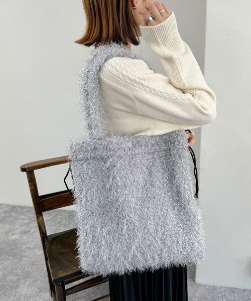 fredy emue（フレディエミュ）の「ラメモコモールドロスト トートバック（トートバッグ・レディース・ライトグレー/ブラック・FREE）」の15枚目の写真