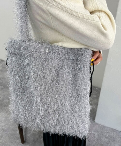 fredy emue（フレディエミュ）の「ラメモコモールドロスト トートバック（トートバッグ・レディース・ライトグレー/ブラック・FREE）」の17枚目の写真