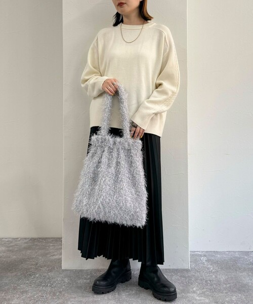 fredy emue（フレディエミュ）の「ラメモコモールドロスト トートバック（トートバッグ・レディース・ライトグレー/ブラック・FREE）」の19枚目の写真