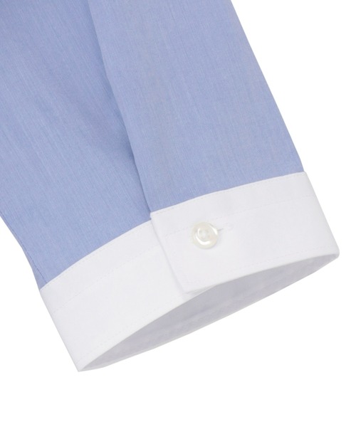 TOKYO SHIRTS（トウキョウシャツ）の「形態安定ノーアイロン クレリックレギュラー 7分袖ビジネスワイシャツ（ビジネスシャツ・レディース・ブルー・LL/L/M）」の4枚目の写真