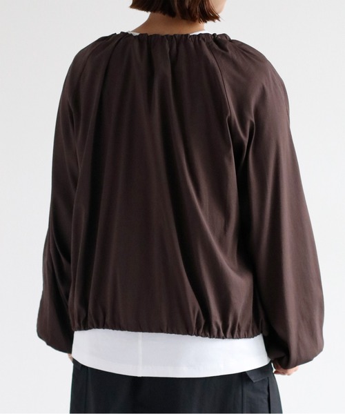 cepo（セポ）の「ネックドロストギャザージャケット（ブルゾン・レディース・ブラウン/ブラック・M）」の7枚目の写真