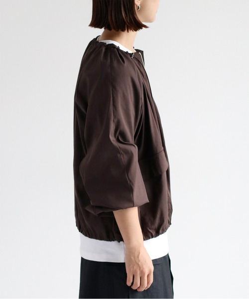 cepo（セポ）の「ネックドロストギャザージャケット（ブルゾン・レディース・ブラウン/ブラック・M）」の8枚目の写真