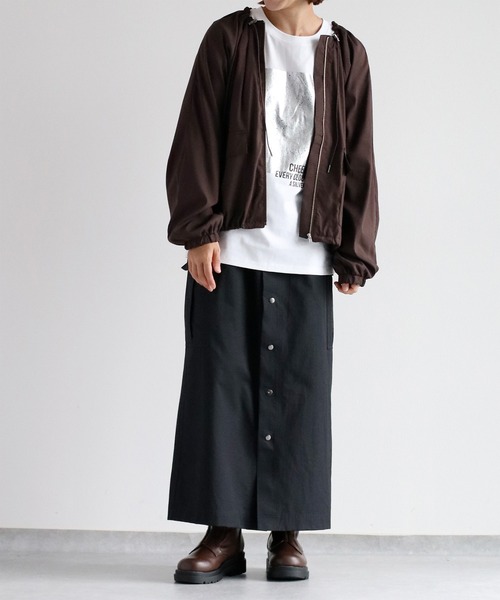 cepo（セポ）の「ネックドロストギャザージャケット（ブルゾン・レディース・ブラウン/ブラック・M）」の16枚目の写真
