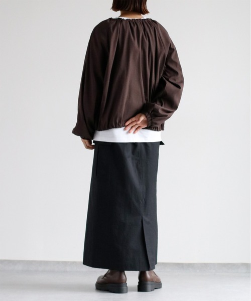 cepo（セポ）の「ネックドロストギャザージャケット（ブルゾン・レディース・ブラウン/ブラック・M）」の14枚目の写真