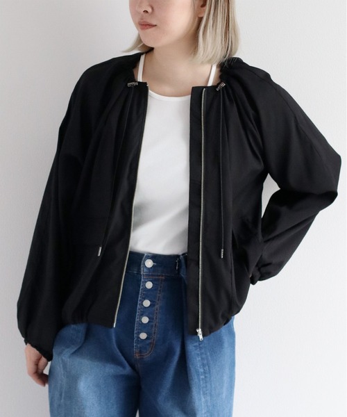 cepo（セポ）の「ネックドロストギャザージャケット（ブルゾン・レディース・ブラウン/ブラック・M）」の17枚目の写真