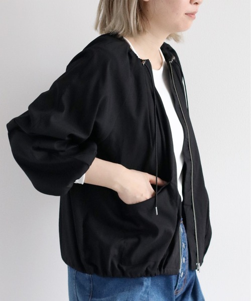 cepo（セポ）の「ネックドロストギャザージャケット（ブルゾン・レディース・ブラウン/ブラック・M）」の20枚目の写真