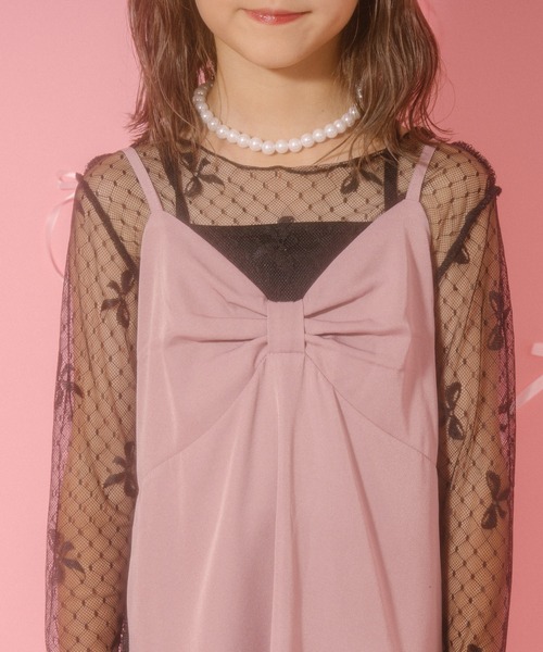 URBAN CHERRY(アーバンチェリー)の「【CHIPIE/シピ】ドットリボンレーストップス(Tシャツ/カットソー・キッズ・ピンク/ホワイト/ブラック・130cm/120cm/150cm/140cm/110cm)」の9枚目の写真