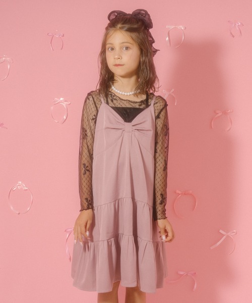 URBAN CHERRY(アーバンチェリー)の「【CHIPIE/シピ】ドットリボンレーストップス(Tシャツ/カットソー・キッズ・ピンク/ホワイト/ブラック・130cm/120cm/150cm/140cm/110cm)」の10枚目の写真