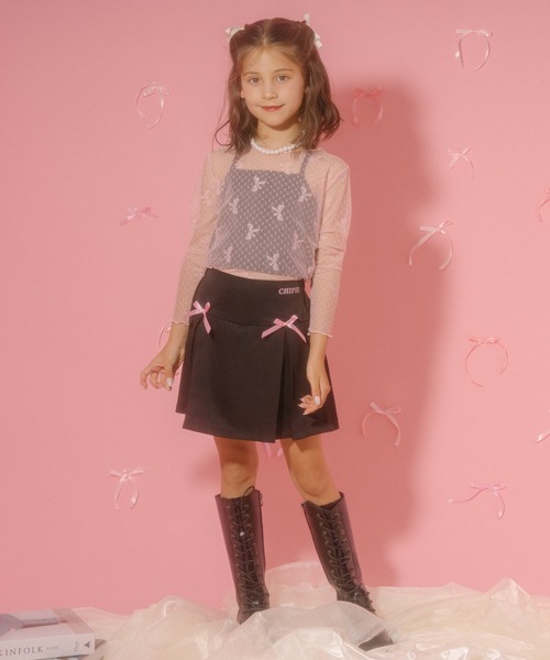 URBAN CHERRY(アーバンチェリー)の「【CHIPIE/シピ】ドットリボンレーストップス(Tシャツ/カットソー・キッズ・ピンク/ホワイト/ブラック・130cm/120cm/150cm/140cm/110cm)」の6枚目の写真
