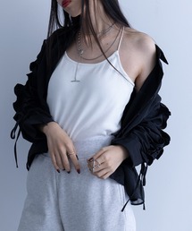 【MAISON BREEZE】クロスストラップ カップインリブキャミソール