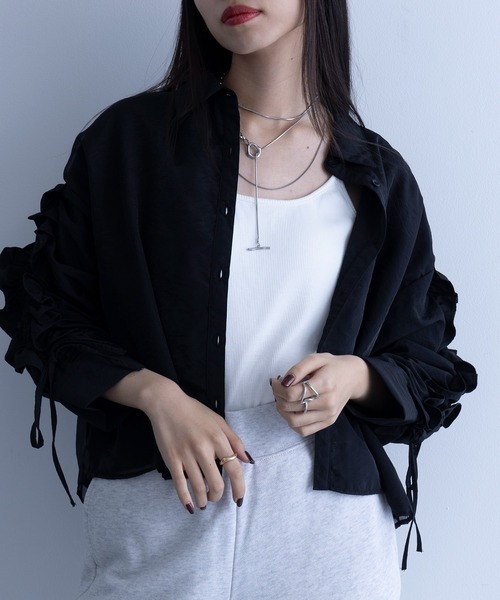 MAISON BREEZE(メゾンブリーズ)の「【MAISON BREEZE】クロスストラップ カップインリブキャミソール(キャミソール・レディース・ブラック/グレー/ホワイト/ブラウン・S/M)」の11枚目の写真