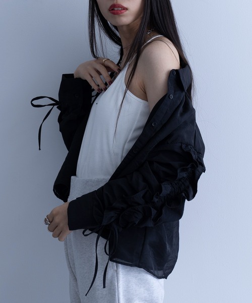 MAISON BREEZE(メゾンブリーズ)の「【MAISON BREEZE】クロスストラップ カップインリブキャミソール(キャミソール・レディース・ブラック/グレー/ホワイト/ブラウン・S/M)」の13枚目の写真