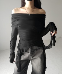 オフショル オフショルダー」に該当するトップス（ブラック/黒色
